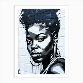 Graffiti Mural Of Beautiful Black Woman 134 Art Print