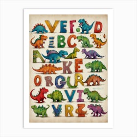 Dinosaur Alphabet Art Print