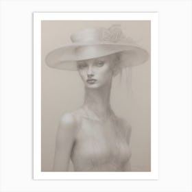 Lady In A Hat 1 Art Print