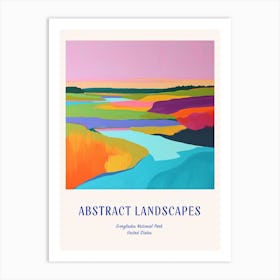 Colourful Abstract Everglades National Park Usa 7 Poster Blue Art Print