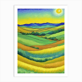 Sunset In The Wheat Fields Art Print