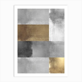 Metal and gold geometry 7 Art Print