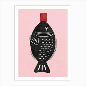 Soy Sauce Fish Pink Art Print