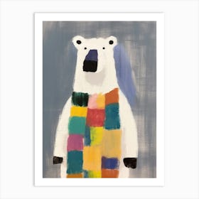 Polar Bear 2 Kids Patchwork Painting Art Print