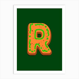 Gingerbread Christmas Letters Living Room Holiday Display Green 18 Art Print