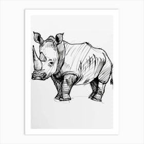 B&W Rhinoceros Art Print