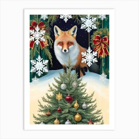 William Morris Christmas Fox 2 Art Print