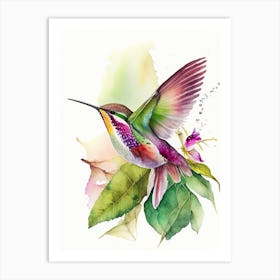 Costa S Hummingbird Cute Neon 2 Art Print