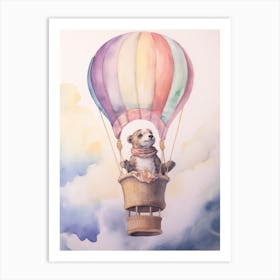 Baby Meerkat 1 In A Hot Air Balloon Art Print