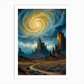 Galaxy In The Desert Art Print