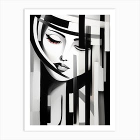 Identity Abstract Black And White 2 Art Print