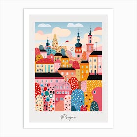Poster Of Prague, Illustration In The Style Of Pop Art 4 Art Print