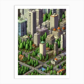 Bellevue Washington Pixel Art 13 Art Print