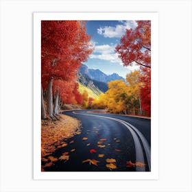 Autumn Road Art Print