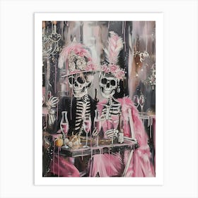 Skeletons At The Bar Art Print