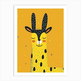 Yellow Llama 4 Art Print
