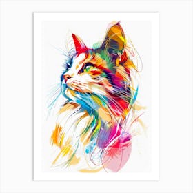 Colorful Cat Art Print