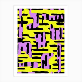 Yellow Pink And Black Art Print