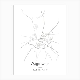 Wagrowiec,Poland Minimalist Map Poster