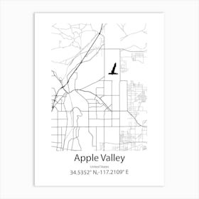 Apple Valley,United States Minimalist Map Art Print