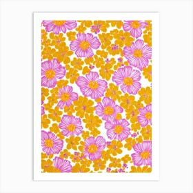 Lavender Floral Print Warm Tones2 Flower Art Print