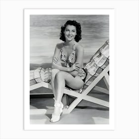 Ava Gardner Mgm Studio Glamour Pin Up Publicity Pose Wearing Vintage Bikini 1945 Art Print