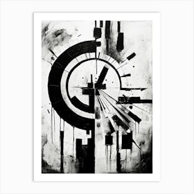 Evolution Abstract Black And White 2 Art Print