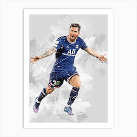 Lionel Messi Psg Art Print