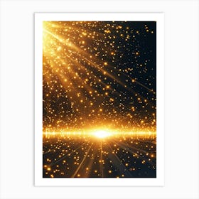 Golden Star Background Art Print