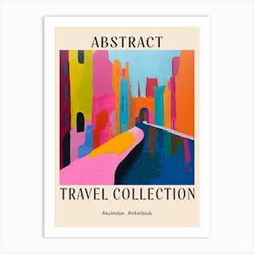 Abstract Travel Collection Poster Amsterdam Netherlands 3 Art Print