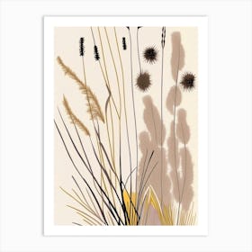 Prairie Dropseed Wildflower Modern Muted Colours 1 Art Print