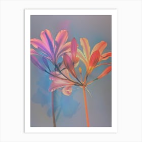 Iridescent Flower Agapanthus 2 Art Print