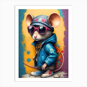 Hip Hop Mouse Art Print