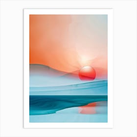 Sunset Over Water Art Print