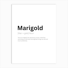 Marigold Definition Meaning Art Print