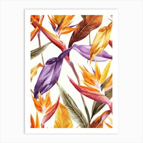 Bird Of Paradise Seamless Pattern 8 Art Print