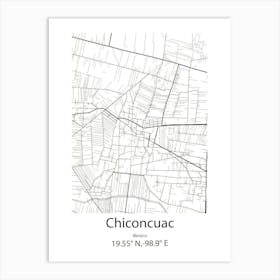 Chiconcuac,Mexico Minimalist Map Art Print