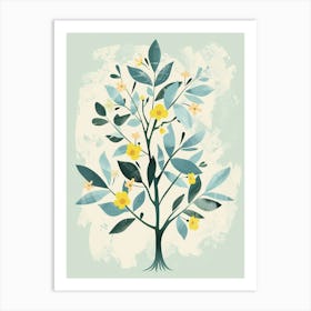 Walnut Tree Flat Illustration 8 Art Print