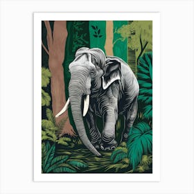 Elephant In The Jungle Art Print