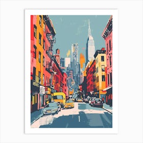 East Village New York Colourful Silkscreen Illustration 2 Art Print