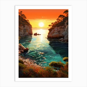 A Painting Of Cala Llombards Mallorca Spain 1 Art Print