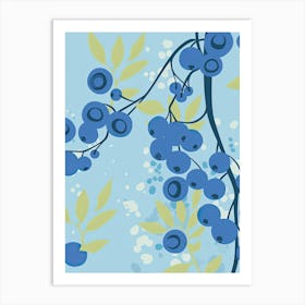 Blueberries Illustration 1 Art Print