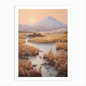 Dreamy Winter Painting Tongariro National Park New Zealand 4 Art Print