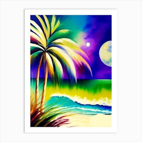 Beach At Night Art Print