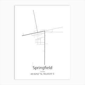 Springfield,Canada Minimalist Map Art Print