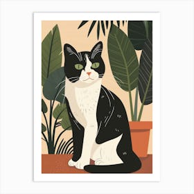 Black And White Cat 18 Art Print