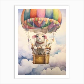 Baby Ram 2 In A Hot Air Balloon Art Print