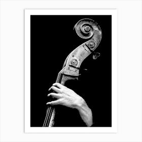 Cello Player in Line Art Illustration Art Print