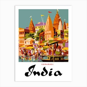 India, Varanasi, the Holy City Art Print