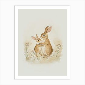 Hare And Bunny Art Print